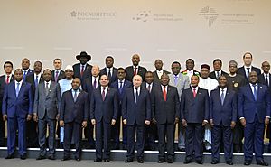 The heads of delegations attending the Russia-Africa Summit pose for photographs (2019-10-24)