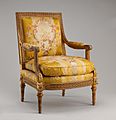 Armchair (fauteuil) from Louis XVI's Salon des Jeux at Saint Cloud MET DP113960