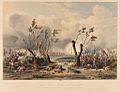 Battle of Chillianwallah. Charge of H M 24th Regiment through jungle and water, 13 January 1849