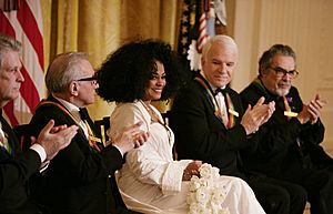 Diana Ross is applauded by her fellow Kennedy Center honorees