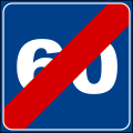 Italian traffic signs - fine velocità consigliata 60