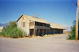 Abandoned Carson and Colorado Railroad train depot in Keeler, CA