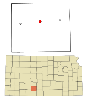 Location within Kiowa County and Kansas