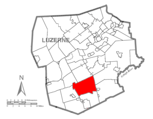 Map of Luzerne County, Pennsylvania Highlighting Butler Township