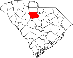 Map of South Carolina highlighting Fairfield County