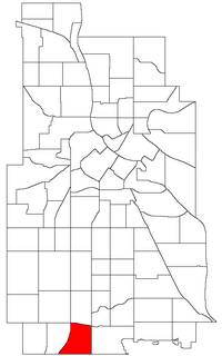 Location of Windom within the U.S. city of Minneapolis