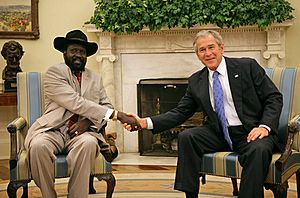 Salva Kiir Mayardit with George Bush November 15, 2007