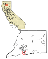 Location of Anderson in Shasta County, California