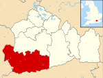 Waverley shown within Surrey