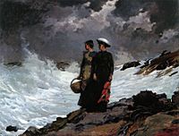 Winslow Homer - Watching the Breakers (1891)