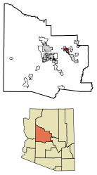 Location of Cottonwood in Yavapai County, Arizona