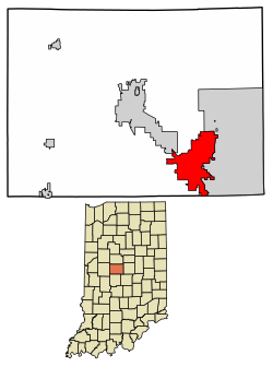 Location of Whitestown in Boone County, Indiana.