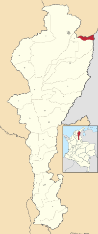 Location of the municipality and town of Manaure in the Department of Cesar.
