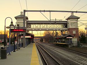 Guilford station at sunset, December 2013