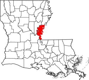 Map of Louisiana highlighting Concordia Parish