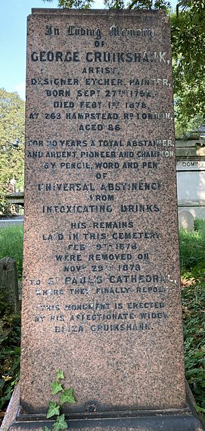 Memorial to George Cruikshank in Kensal Green Cemetery