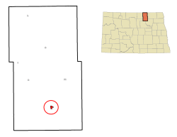 Location of Cando, North Dakota