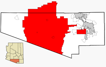 Pima County Incorporated and Unincorporated areas Tohono Oodham highlighted