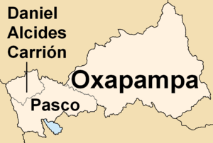 Provinces of the Pasco region in Peru
