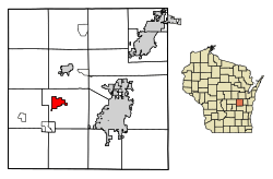 Location of Omro in Winnebago County, Wisconsin.