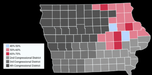 Iowa's1stcongressionaldistrict2016electionresultsbycounty