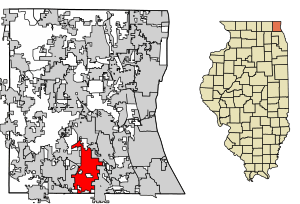 Location of Long Grove in Lake County, Illinois.