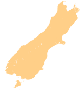 Location of Ōkārito Lagoon on New Zealand's South Island.