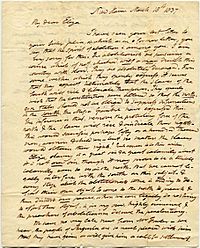 Noah Webster letter to Eliza Webster on abolitionism 1837