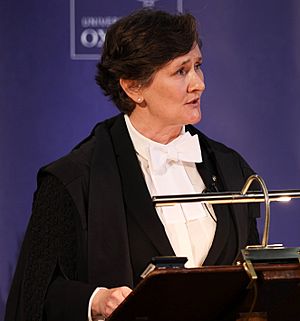 Oxford Vice-Chancellor Professor Irene Tracey giving an address in 2023