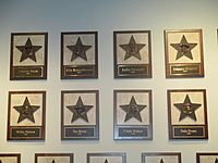 Portion of the plaques at TX Country Music Hall of Fame in Carthage IMG 8480