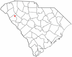 Location of Due West, South Carolina