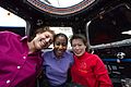 STS-131 group pose with Stephanie Wilson in Cupola
