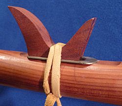 Spacer plate on a Native American flute crafted by Richard W. Payne