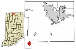 Location of Walkerton in St. Joseph County, Indiana.