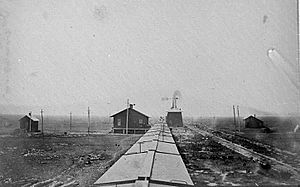 Union Pacific Railroad station in Willow Island, 1867