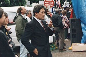 Winston Peters in Auckland, election time. Mid-1990s. (5477916699)