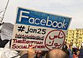2011 Egyptian protests Facebook & jan25 card