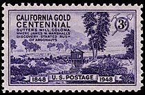 California gold rush 1948 U.S. stamp.1