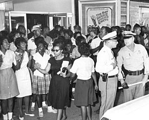 Civil rights demonstration in front of a segregated theater Tallahassee, Florida (6847006931)