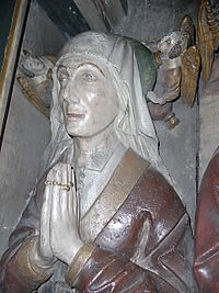 Effigy of Joan Burton from her tomb, St Mary Redcliffe, Bristol, UK - 20101015