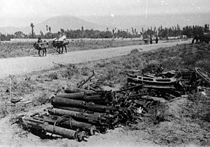 Khan Ayash machine guns and artillery trails 1918 (AWM image B02817)