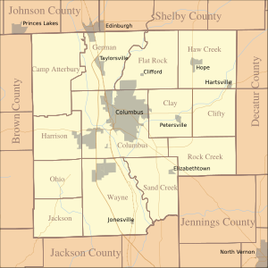 Map of Bartholomew County, Indiana