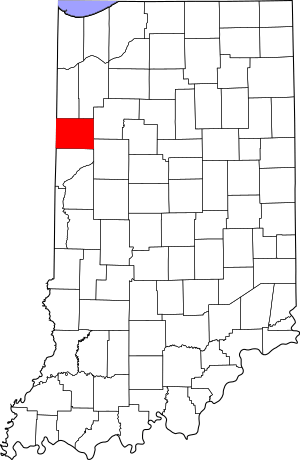 Map of Indiana highlighting Benton County