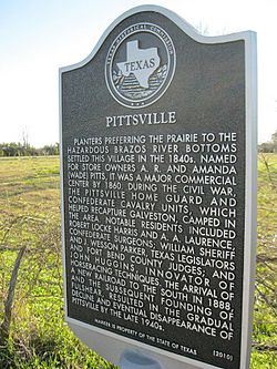 Pittsville TX Historical Marker