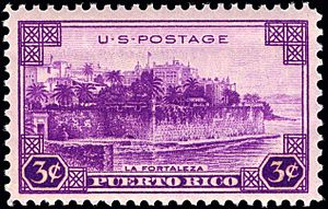 Puerto Rico La Fortaleza 3c 1937 issue