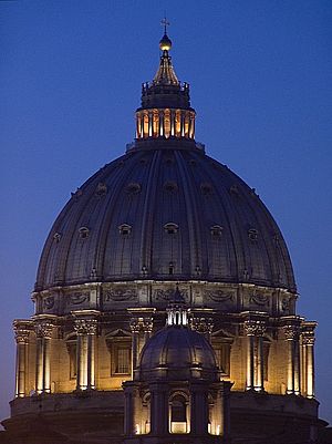 Saint Peter's dome in the night