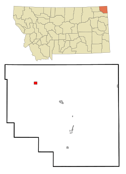 Location of Outlook, Montana