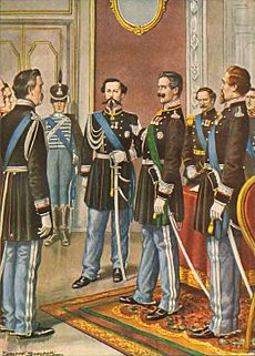 The abdication of Charles Albert in favour of Victor Emmanuel