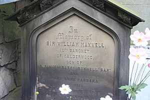 The grave of Sir William Maxwell, St Johns, Edinburgh