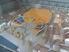 Vevey - fête des vignerons - maquette de l'amphithéâtre de 1977